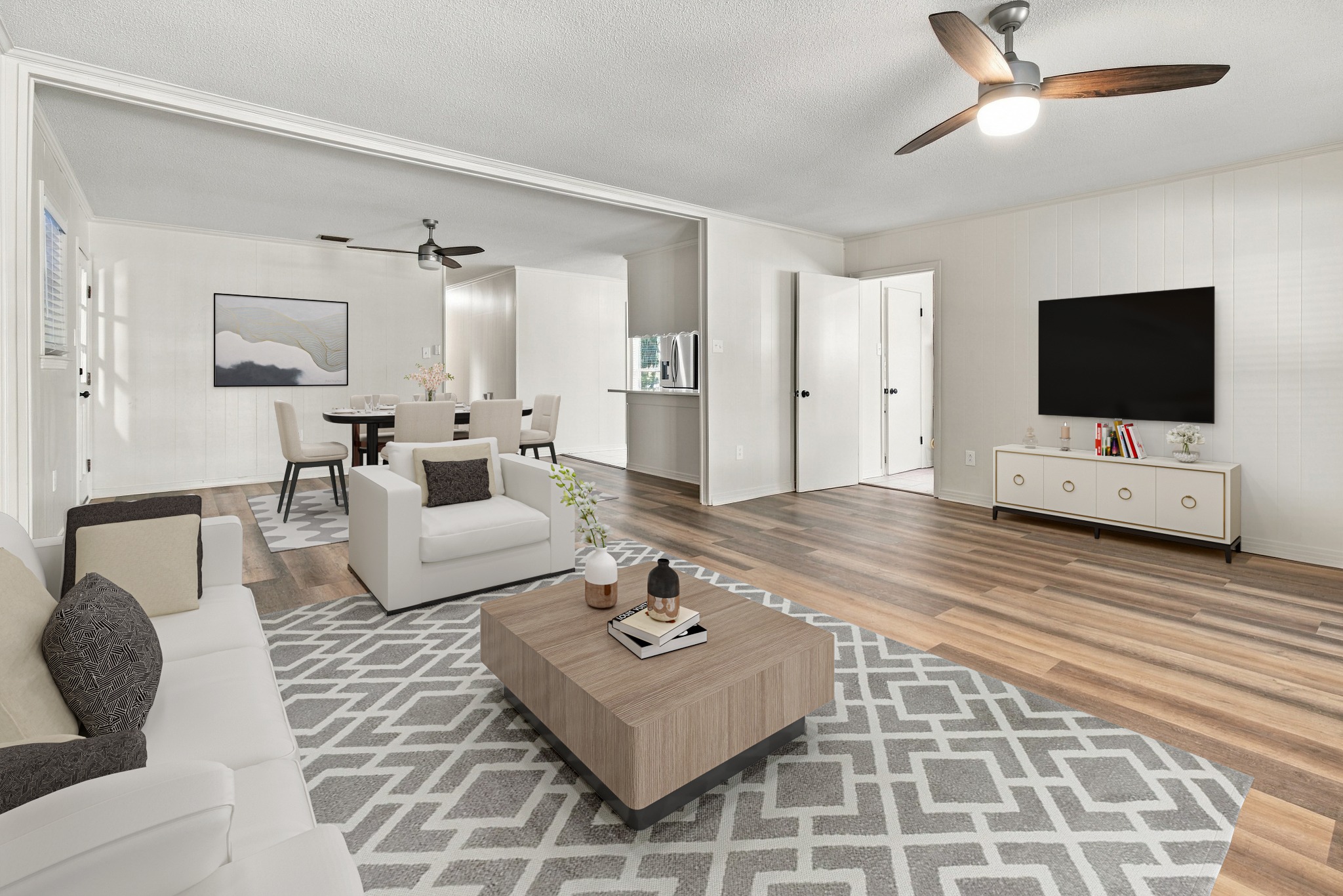 Virtually staged living room